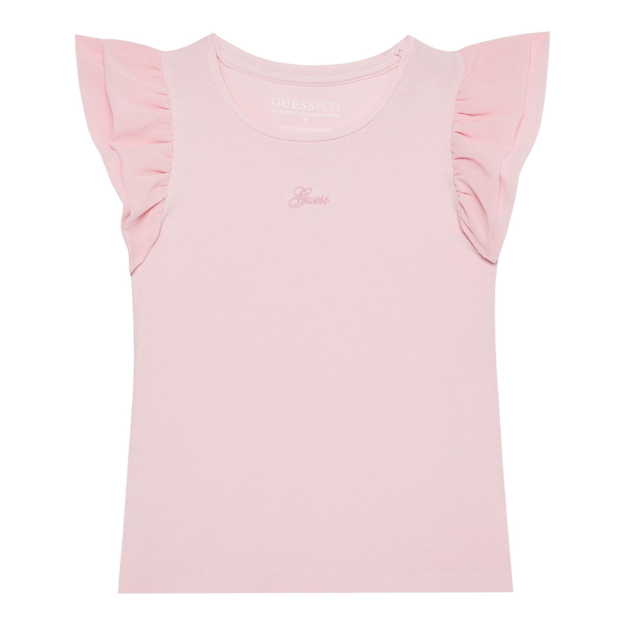 Guess T-Shirt Tinta Unita con Tulle per Neonata K5RI22K6YW4N ROSA GUESS 