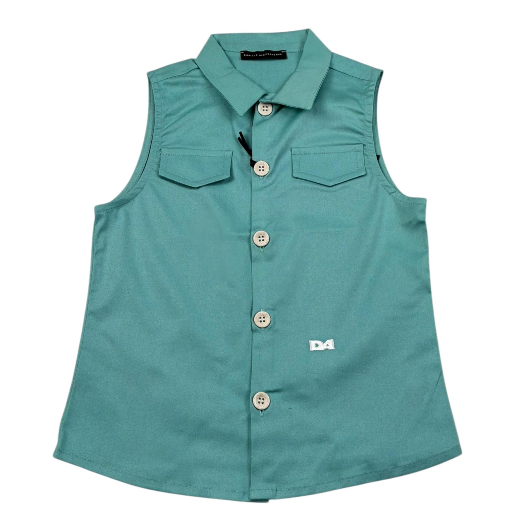 Daniele Alessandrini Camicia Giromanica Tinta Unita con Logo per Neonato 1296C00326 VERDE DANIELE ALESSANDRINI 