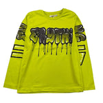 EMC shirt girocollo tinta unita con stampa in contrasto Verde acido per Bambino BX2313 VERDE ACIDO EMC 