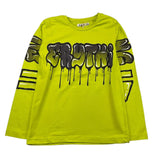 EMC shirt girocollo tinta unita con stampa in contrasto Verde acido per Bambino BX2313 VERDE ACIDO EMC 