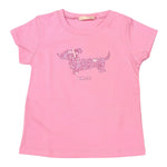 Liu Jo T-Shirt Girocollo Tinta Unita con Brillantini per Bambina KA5021JX ROSA LIU JO 