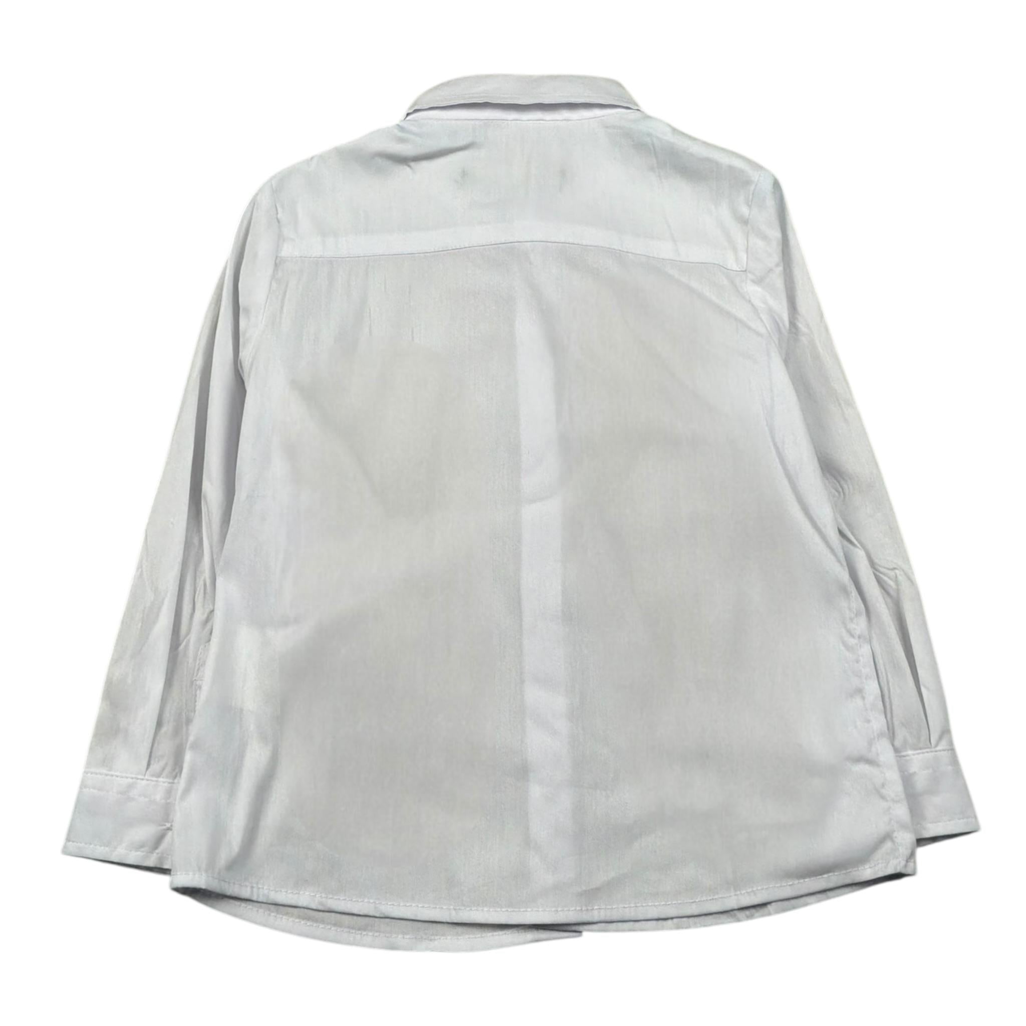 Daniele Alessandrini Camicia Manica Lunga Tinta Unita con Logo per Bambino 1295C00267JX BIANCO DANIELE ALESSANDRINI 