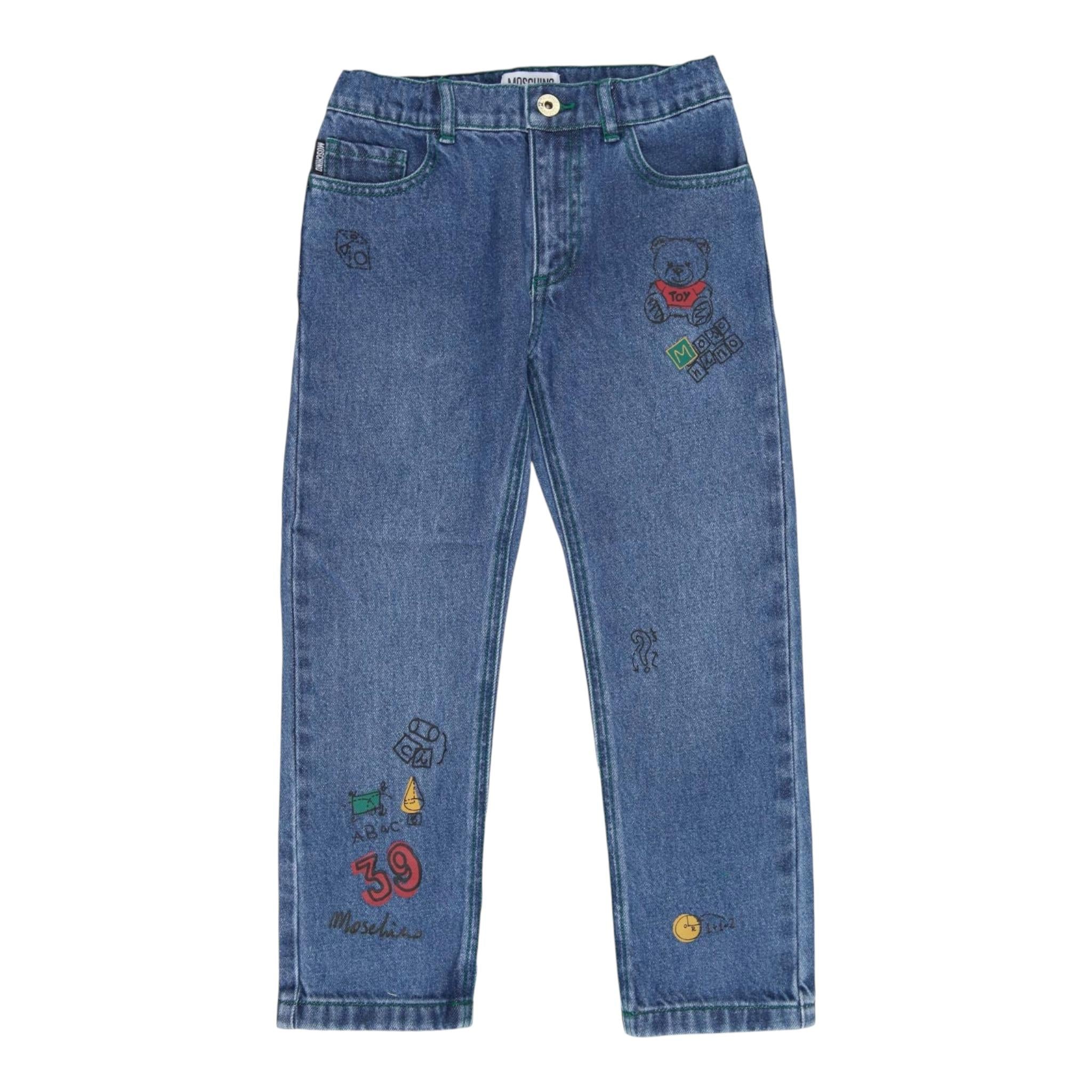 MOSCHINO jeans tinta unita con elastico in vita Blu per Neonato MUP04ZX BLU MOSCHINO 