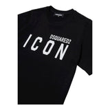 Dsquared2 T-Shirt Girocollo Tinta Unita con Stampa per Neonato DQ2968 NERO DSQUARED2 