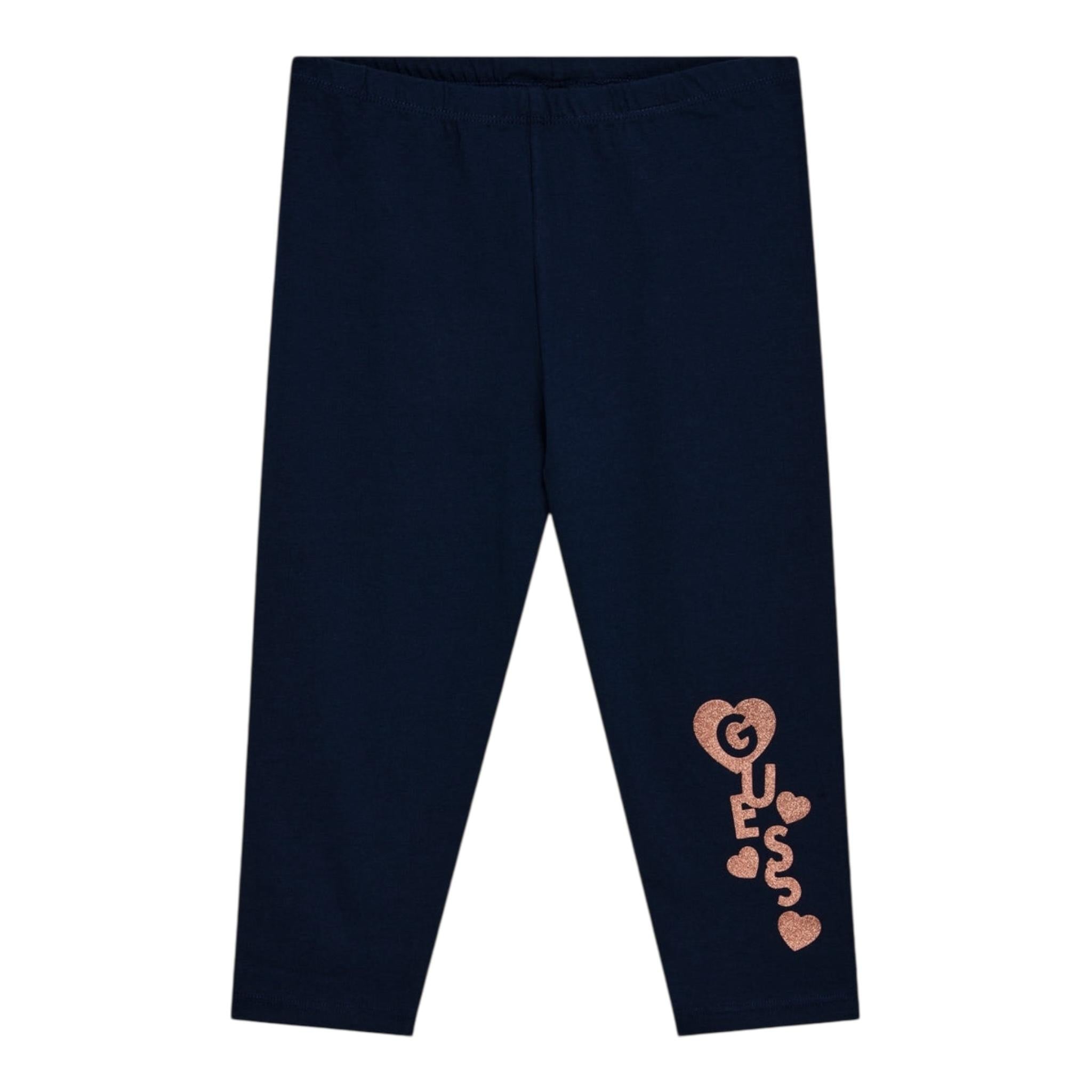 Guess Leggina Tinta Unita con Stampa per Bambina K5GB03J1314 BLU GUESS 