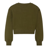 MARC JACOBS felpa chiusa girocollo tinta unita con stampa logo brillantinata Verde per Bambina W60263 VERDE MARC JACOBS 