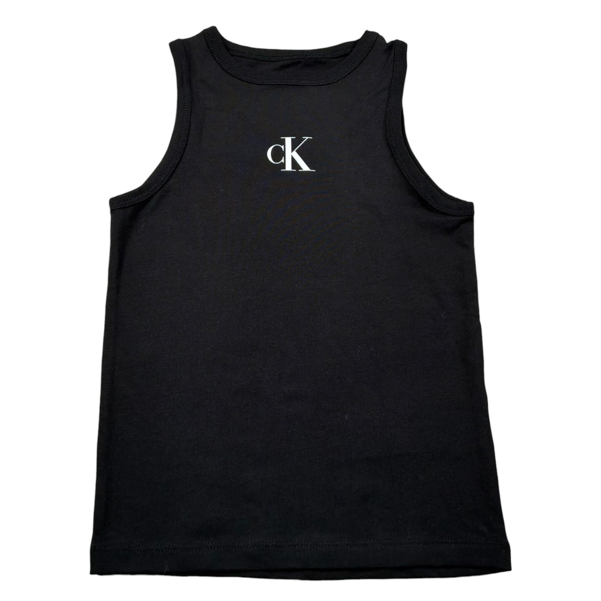 Calvin Klein Canotta Tinta Unita con Logo per Bambina IG0IG02435XX NERO CALVIN KLEIN 
