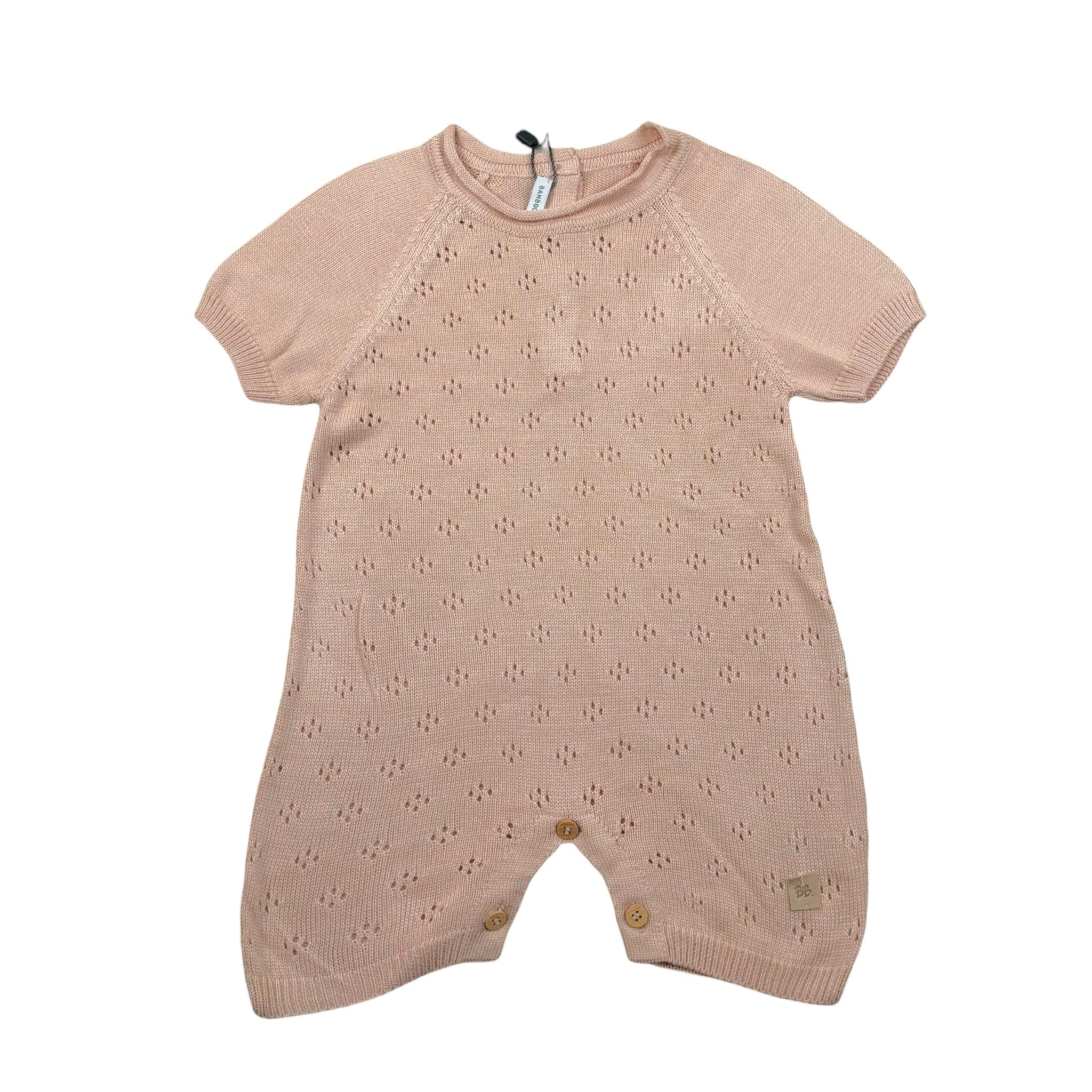 Bamboom+Babies Pagliaccetto Tinta Unita Traforato per Neonata 545 PESCA BAMBOOM+BABIES 