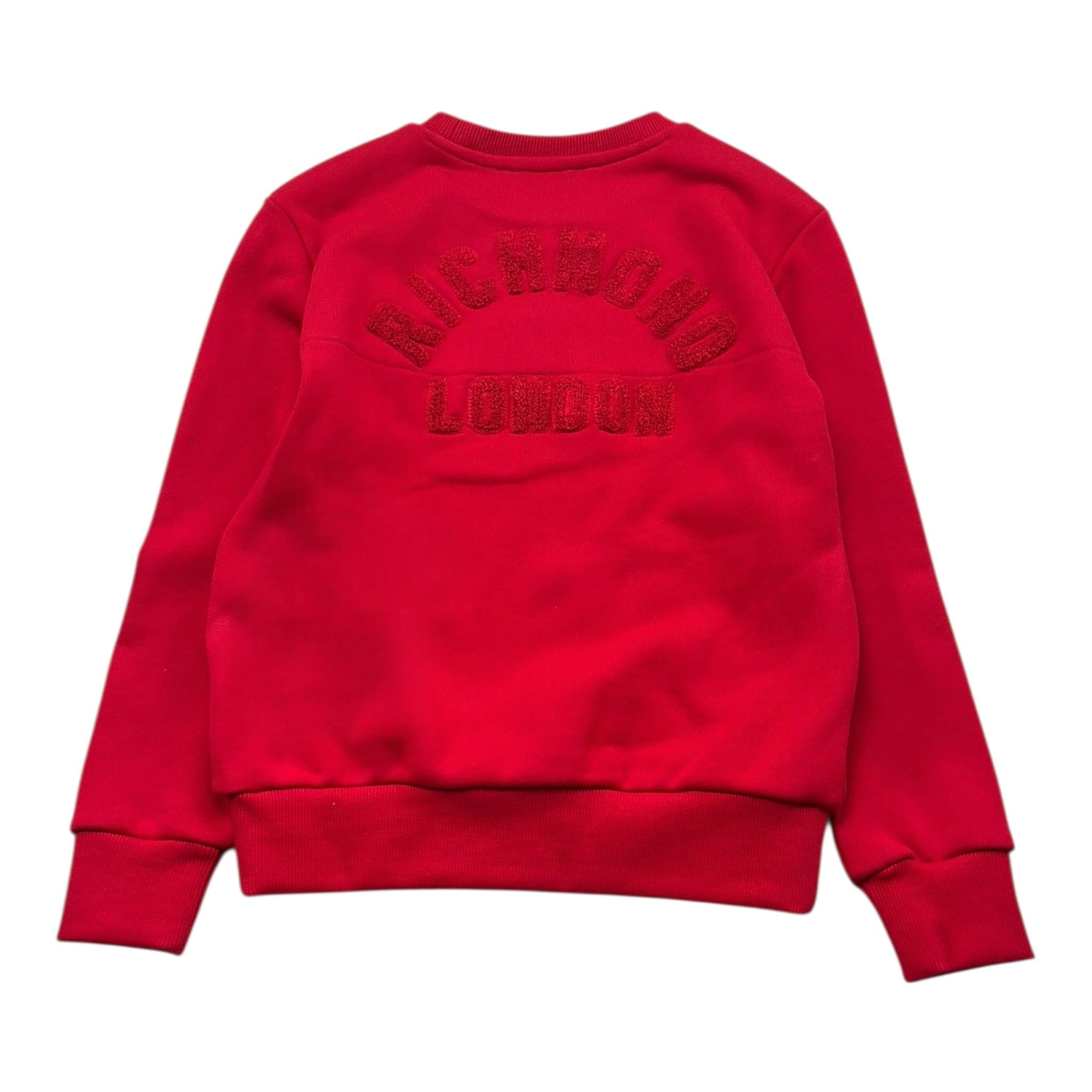 John Richmond Felpa Girocollo Tinta Unita con Logo per Bambino RBP26189FE ROSSO JOHN RICHMOND 