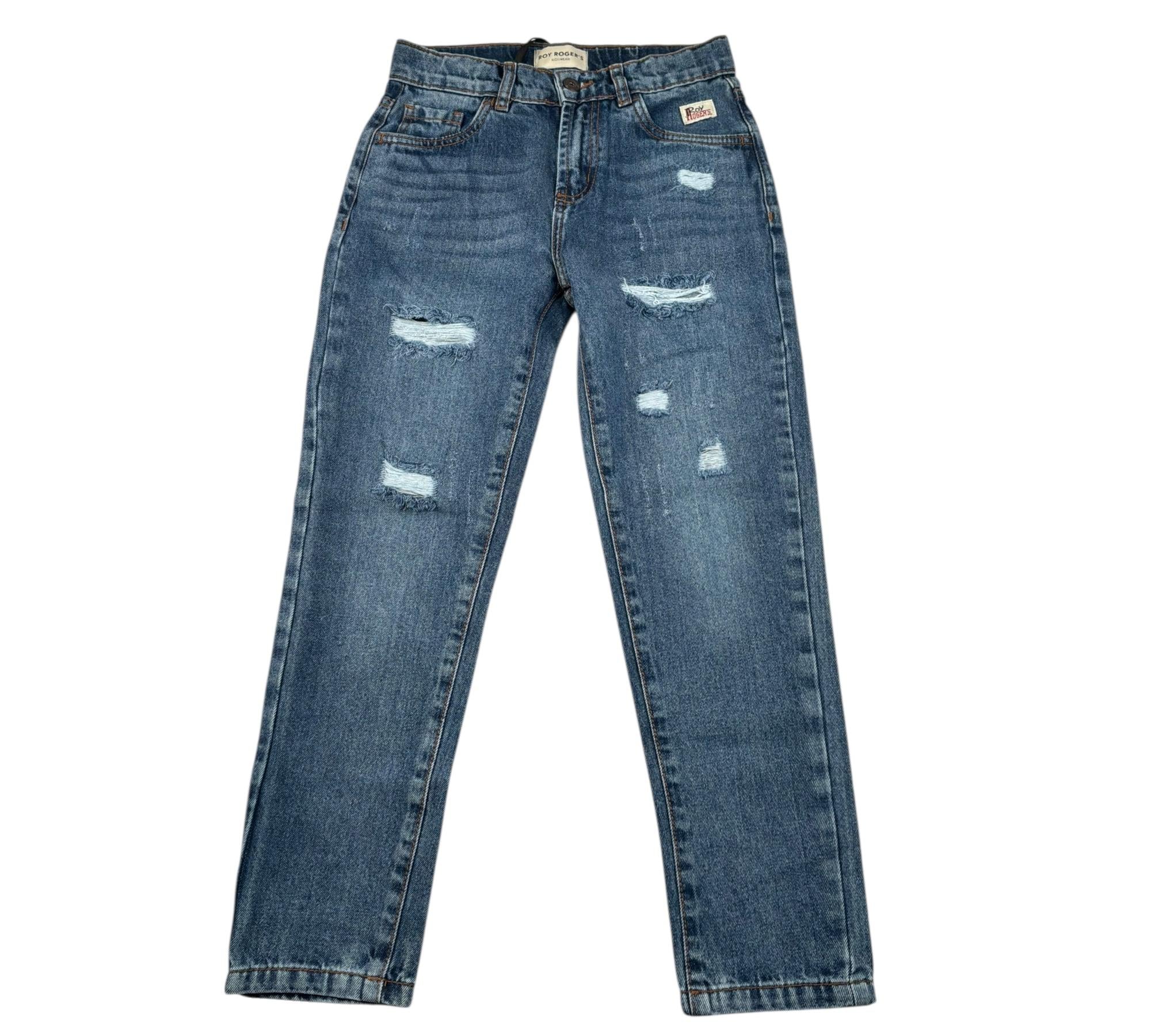 Roy Roger'S Jeans Tinta Unita con Girovita Regolabile per Bambino RB103 BLU ROY ROGER'S 