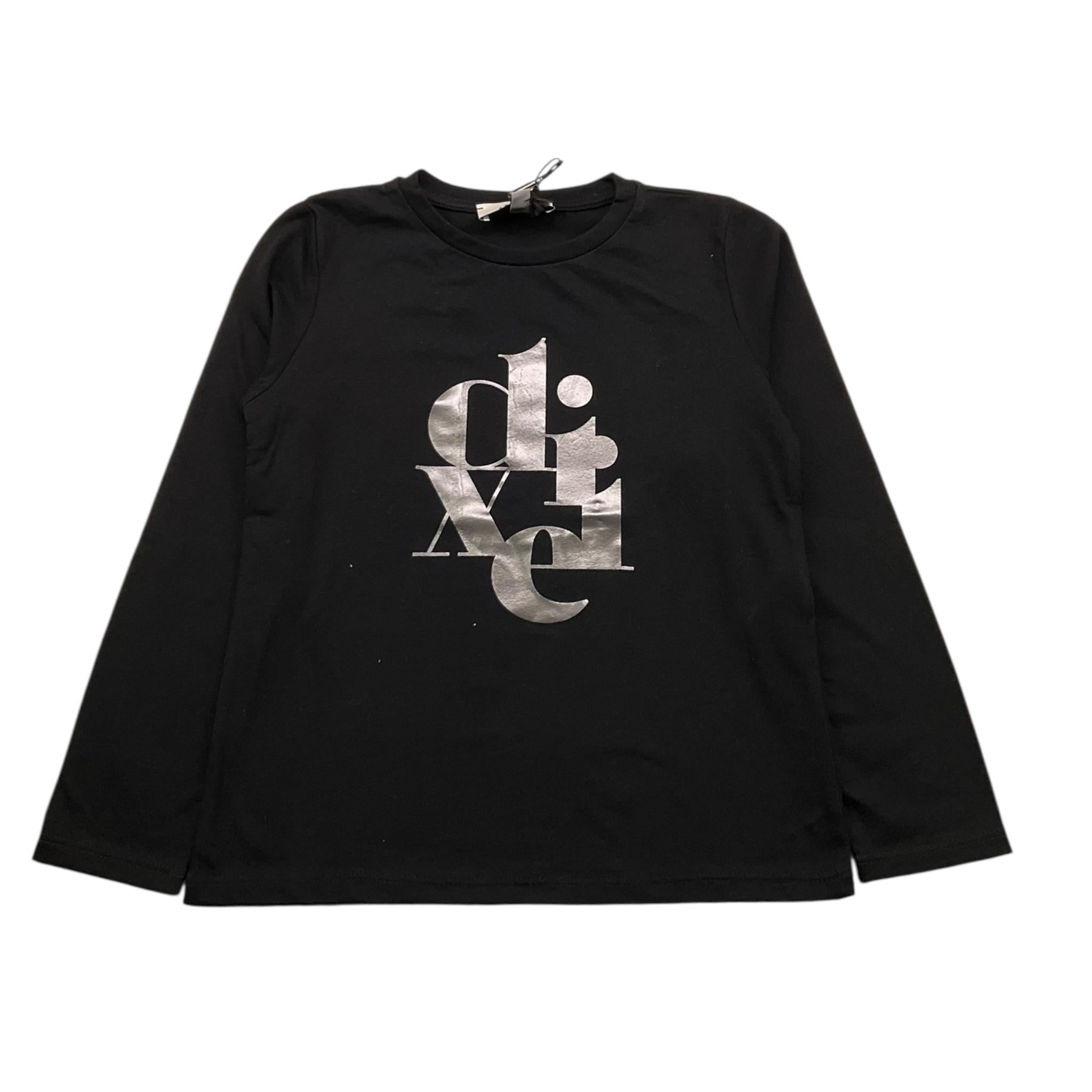 DIXIE shirt girocollo tinta unita con stampa  Nero per Bambina ML28030G67 NERO DIXIE 