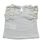 M+E' T-Shirt Girocollo Tinta Unita con Rouches per Bambina UE1735J BIANCO M+E' 