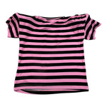 John Richmond T-Shirt Bicolore con Fantasia A Righe per Bambina RGP26132TS ROSA/NERO JOHN RICHMOND 