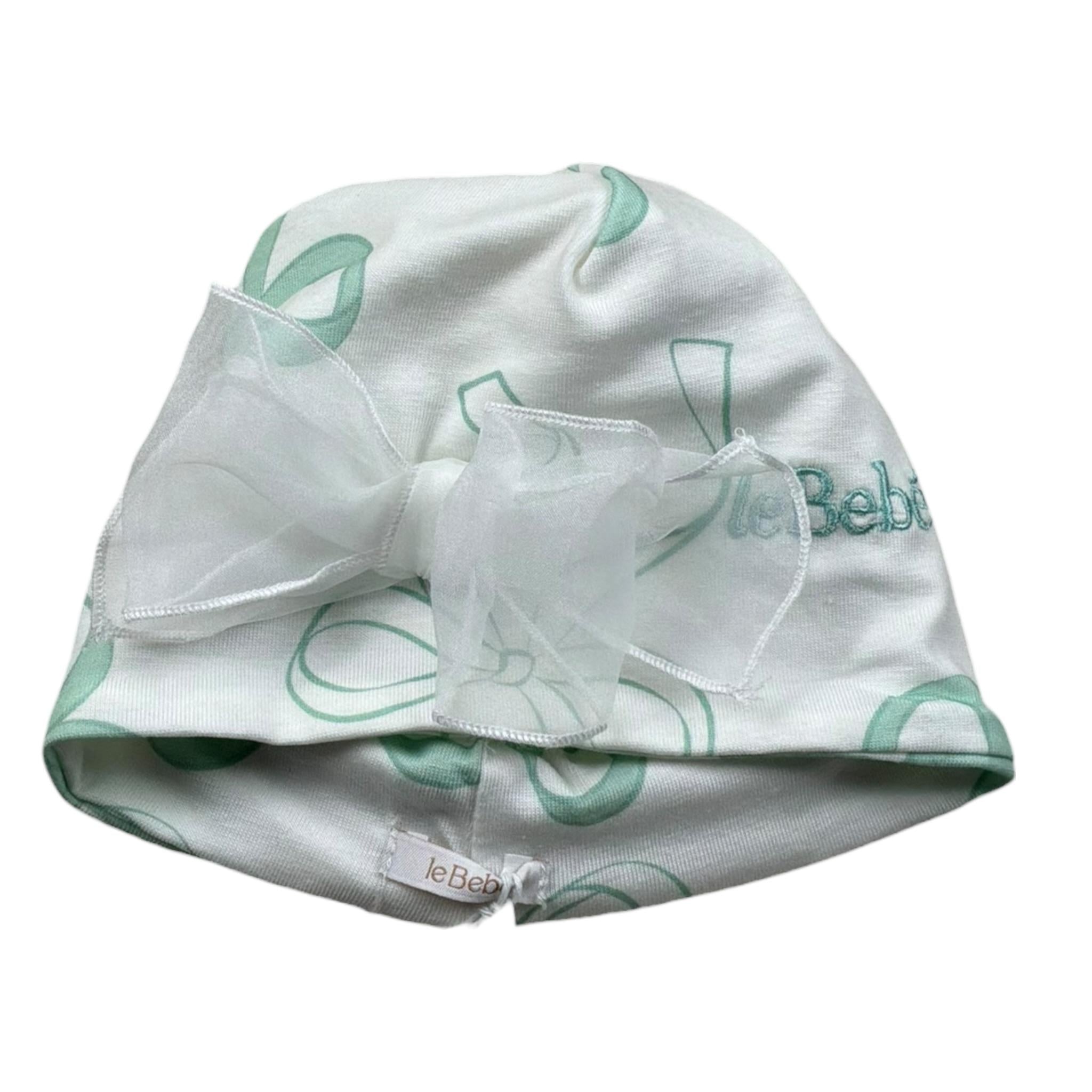 Le Bebe Cappello Tinta Unita con Stampa per Neonata LBG5612X BIANCO LE BEBE 