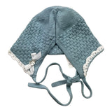Paz Rodriguez Cappello Tinta Unita Con Lacci Azzurro Per Neonato