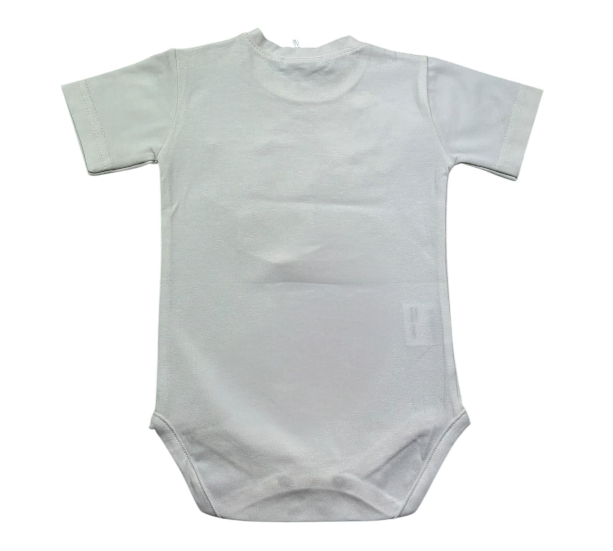 Manuel & Frank Body Mezza Manica Tinta Unita con Taschino per Neonato MF7346I BIANCO/BEIGE MANUEL & FRANK 