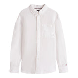 Tommy Hilfiger Camicia Manica Lunga Tinta Unita per Bambino KB0KB09550 BIANCO TOMMY HILFIGER 