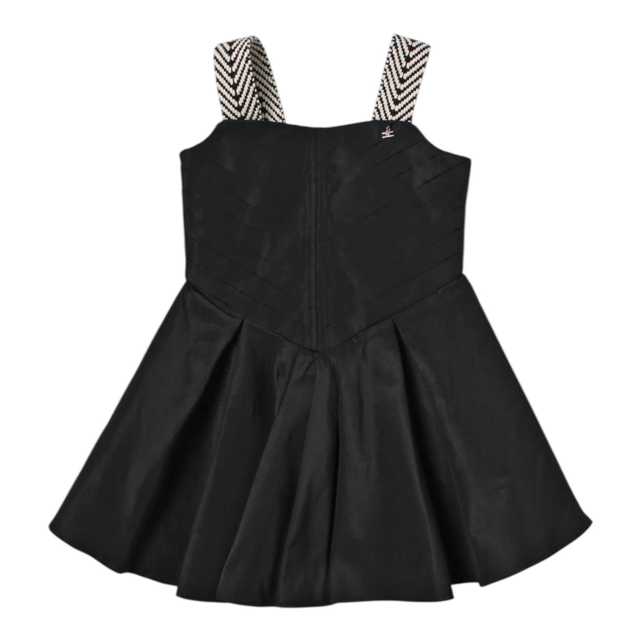 Elisabetta Franchi Abito Tinta Unita A Bretelle per Bambina EFAB473 NERO ELISABETTA FRANCHI 