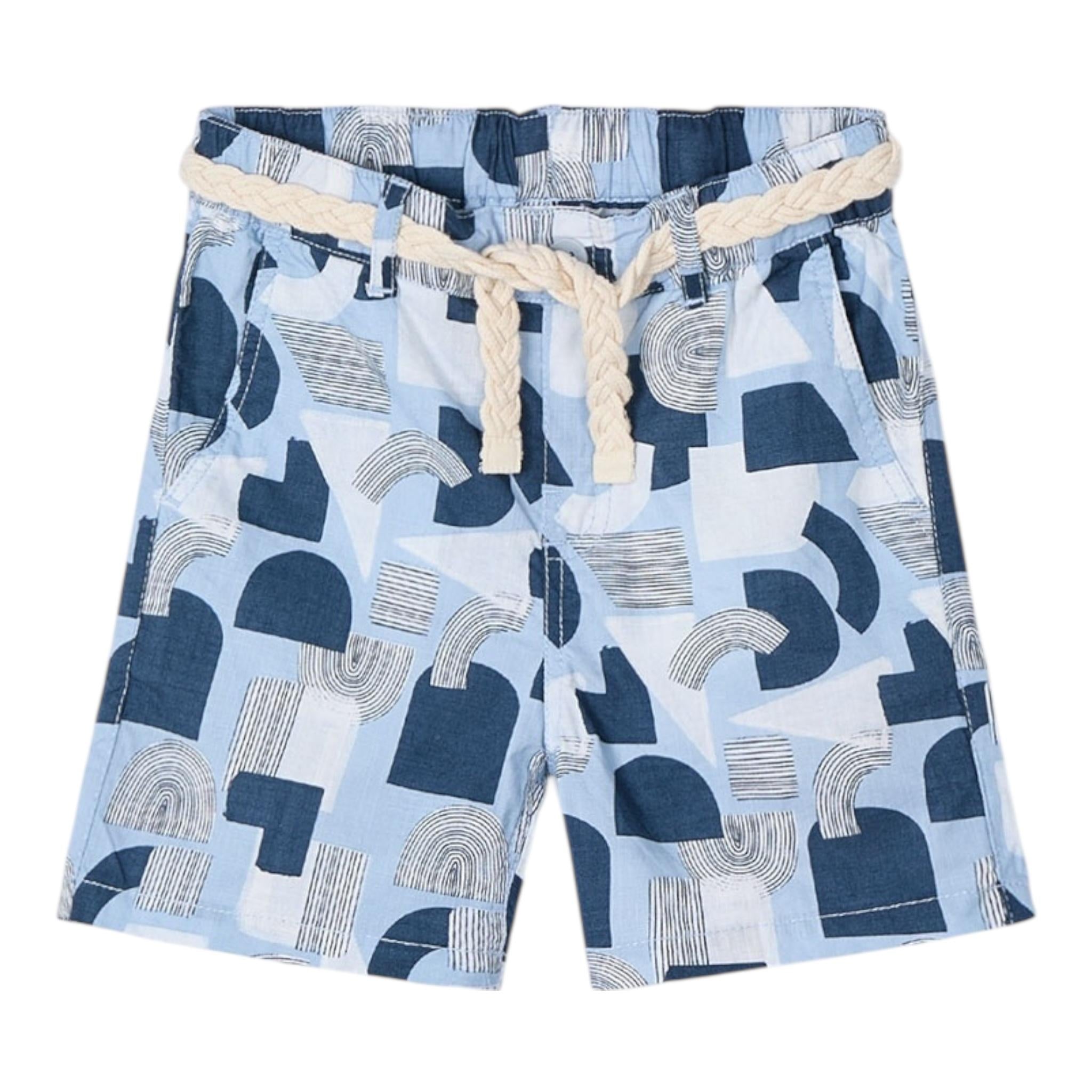 Mayoral Bermuda Tinta Unita Stampa Fantasia con Cintura Corda per Bambino 3221 AZZURRO MAYORAL 