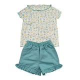 Calamaro Completo 2 Pezzi Camicia-Culotte per Bambina 11122 BIANCO CALAMARO 