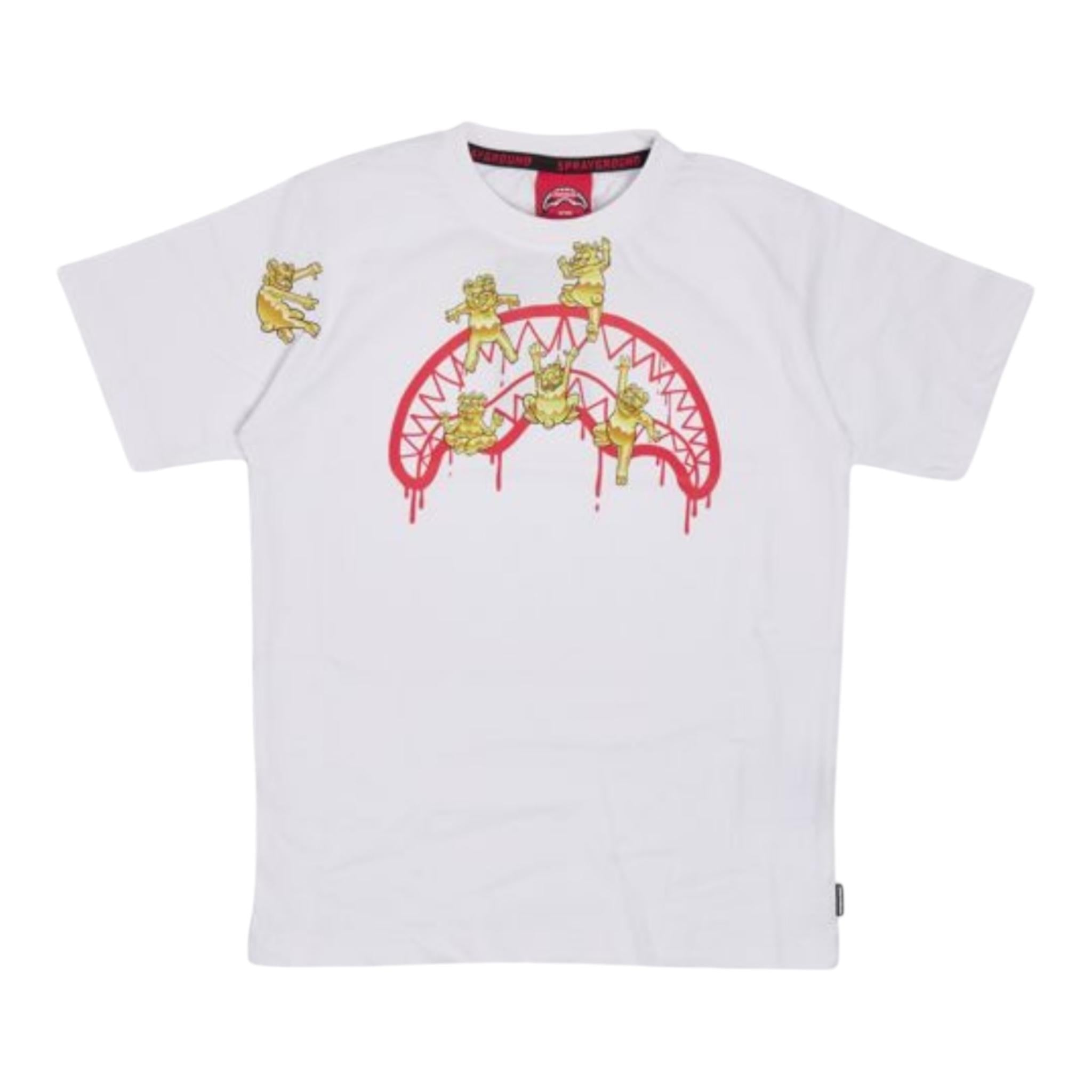Sprayground T-Shirt Girocollo Tinta Unita con Stampa per Bambino SPY1038WHT BIANCO SPRAYGROUND 
