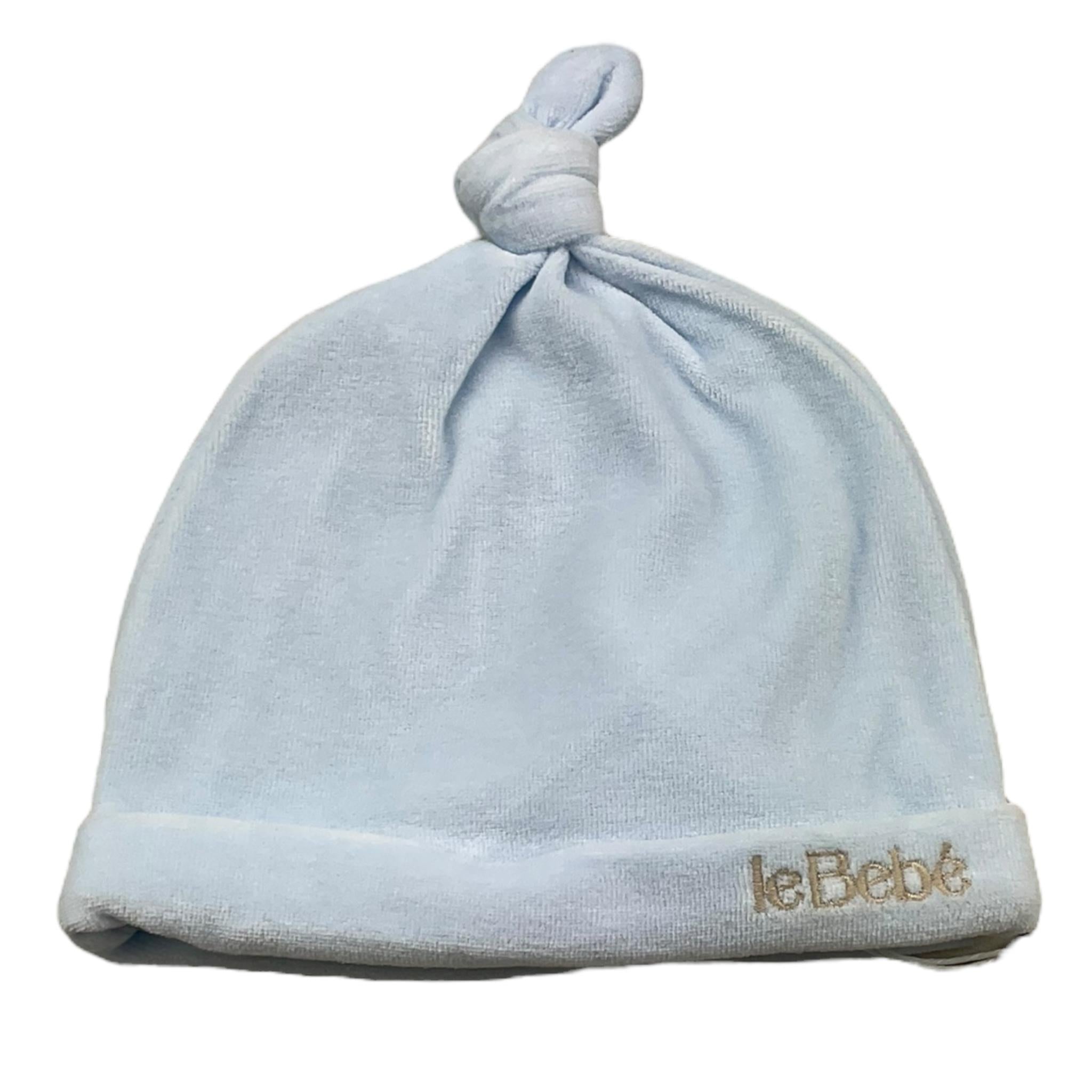 LE BEBE' cappello tinta unita in ciniglia Azzurro per Neonato LBB5060 AZZURRO LE BEBE' 