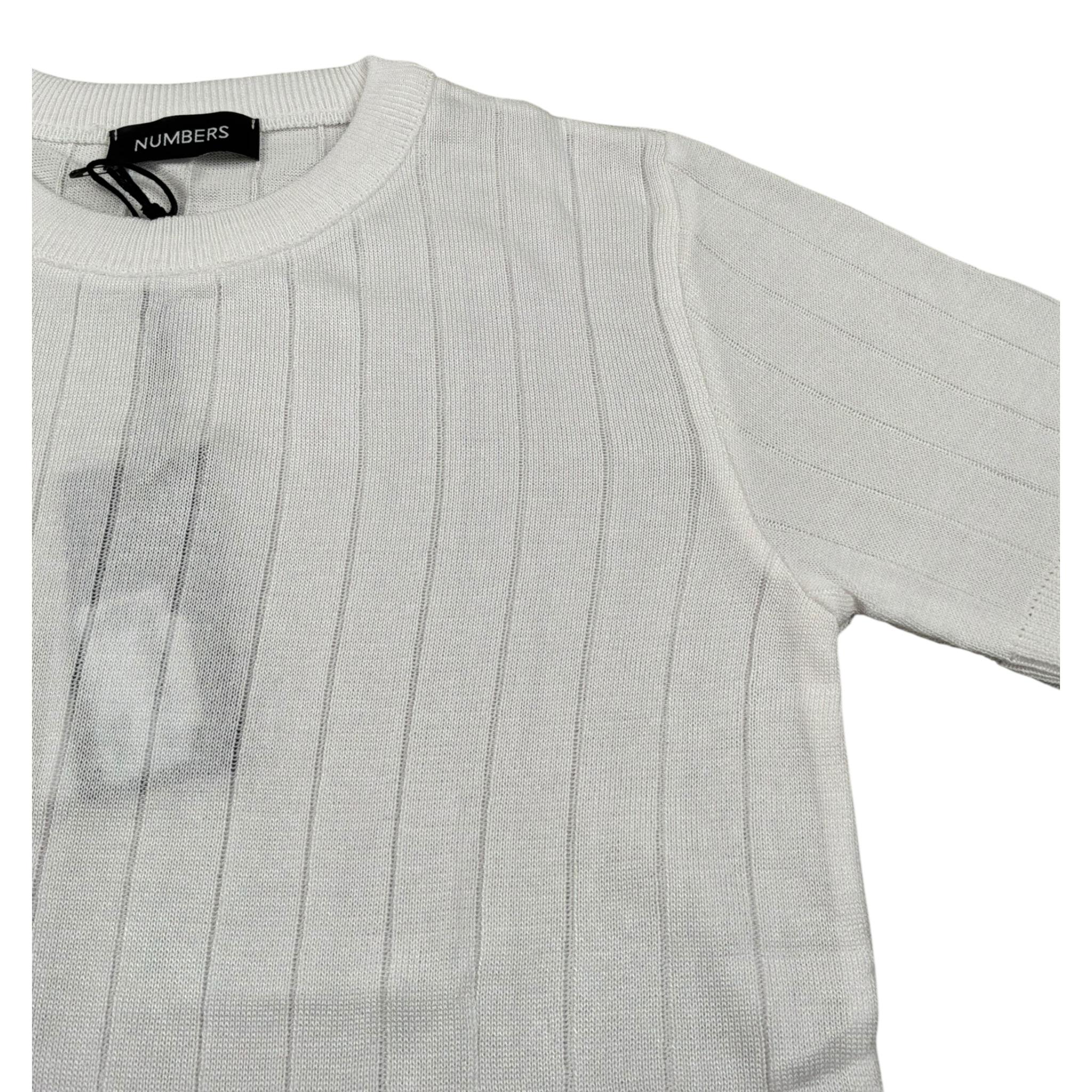 Numbers T-Shirt Girocollo In Filo Tinta Unita per Bambino FIL07 BIANCO NUMBERS 