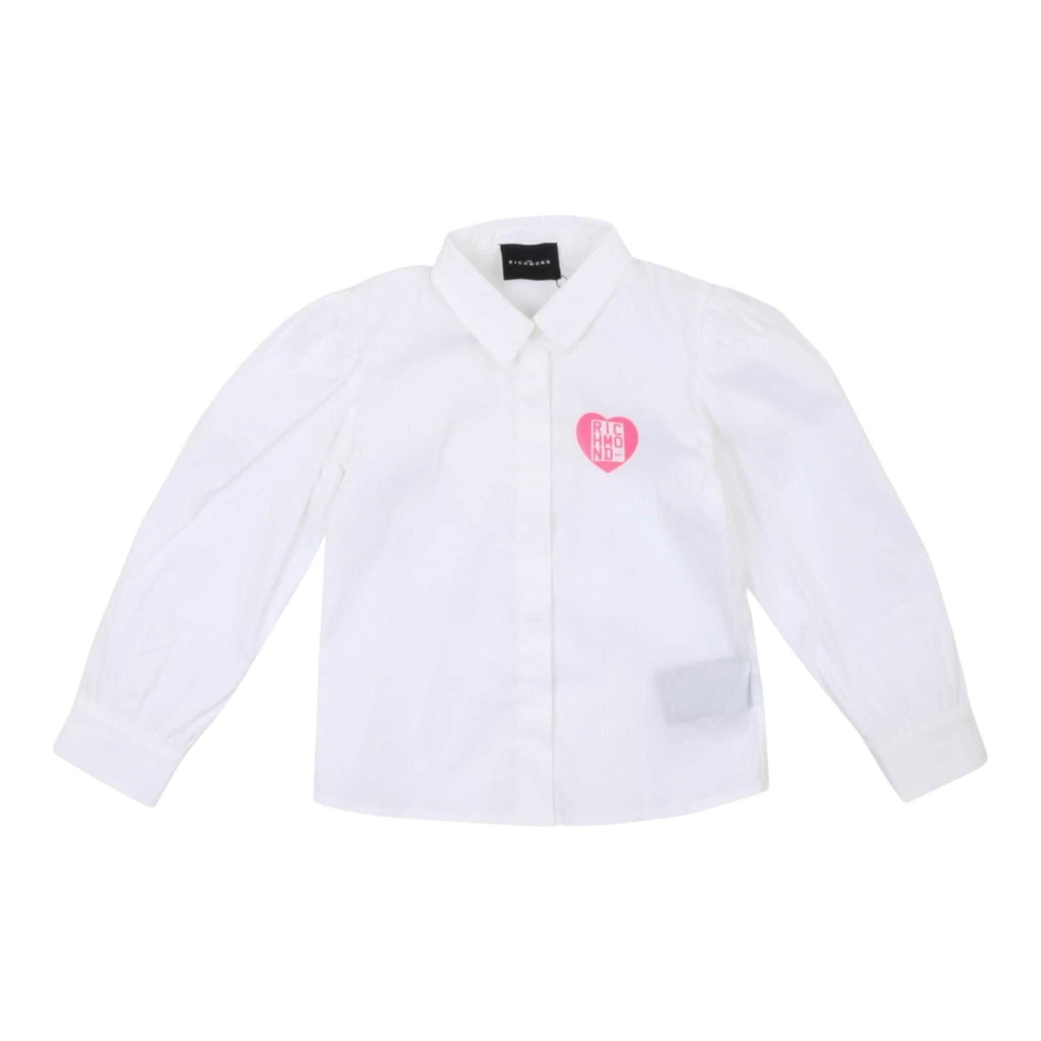 John Richmond Camicia Manica Lunga tinta unita con Logo Bianco per Neonata RIP24050CA BIANCO JOHN RICHMOND 