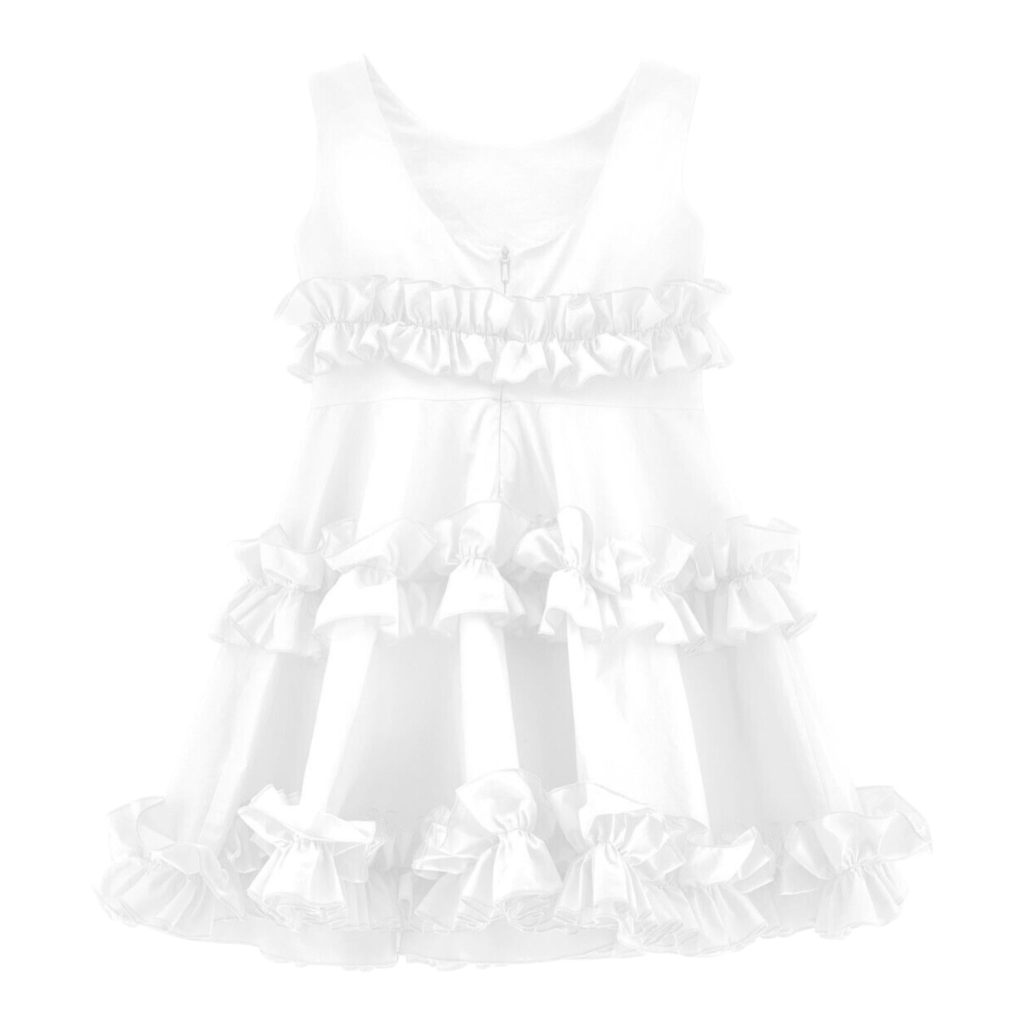 Monnalisa Abito Tinta Unita Giromanica per Bambina 11E910 BIANCO MONNALISA 