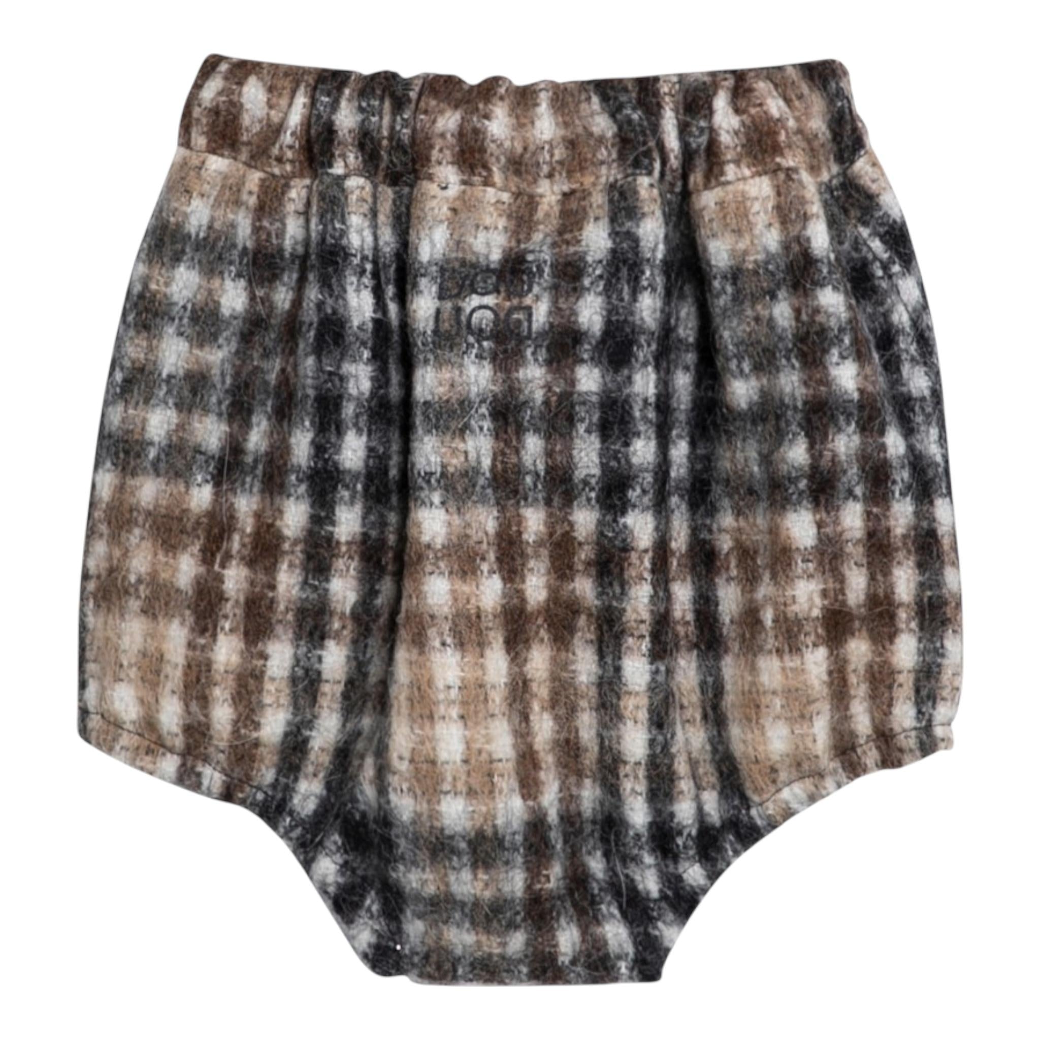 DOU DOU short tinta unita con fantasia a quadri Bianco per Bambina DV6B09 BIANCO DOU DOU 