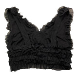 Patrizia Pepe Top Tinta Unita Con Tulle Nero Per Bambina