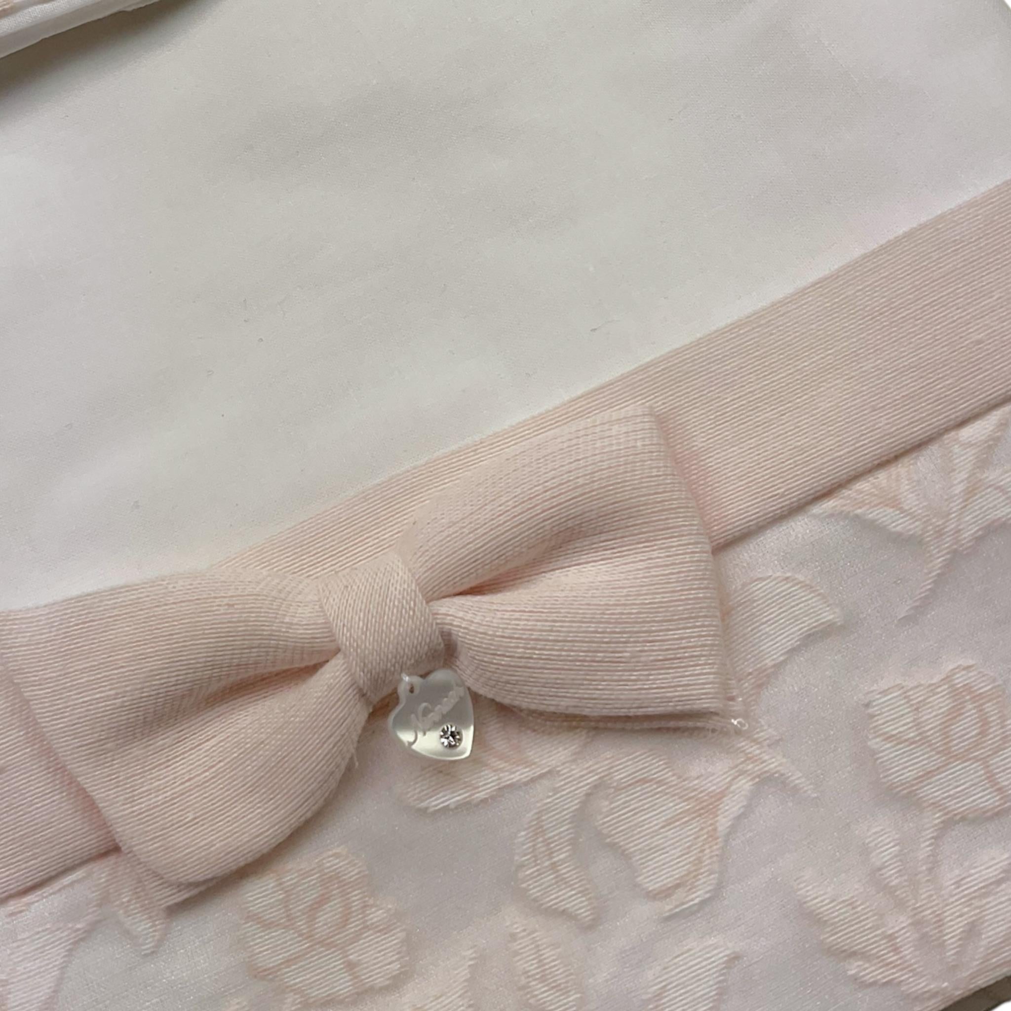 Ninnaoh Set 3 Pezzi Lenzuola Tinta Unita con Applicazioni per Neonata E25LE1 BIANCO NINNAOH 