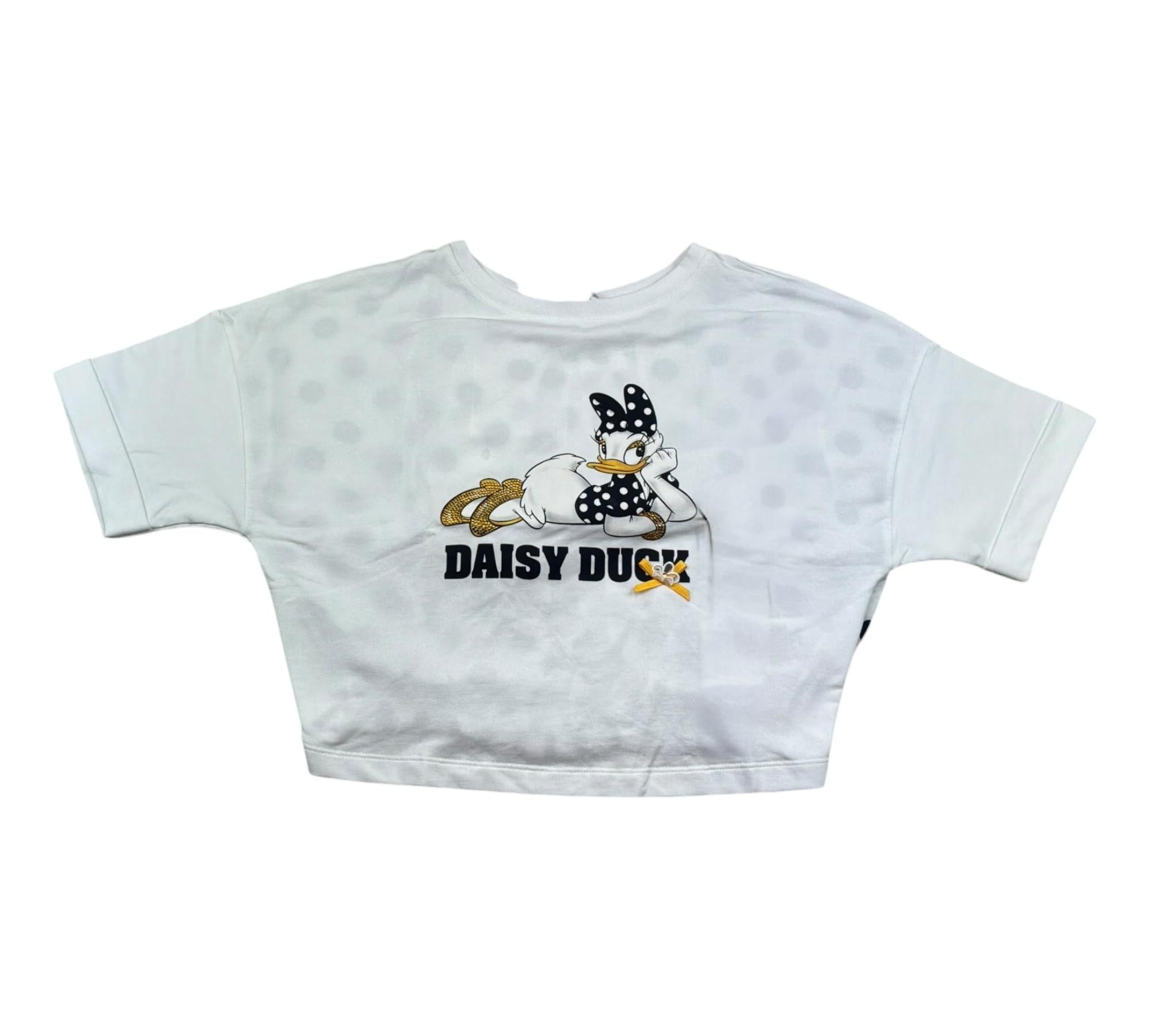 Monnalisa T-Shirt Girocollo Tinta Unita con Stampa per Bambina 197610S3 BIANCO MONNALISA 