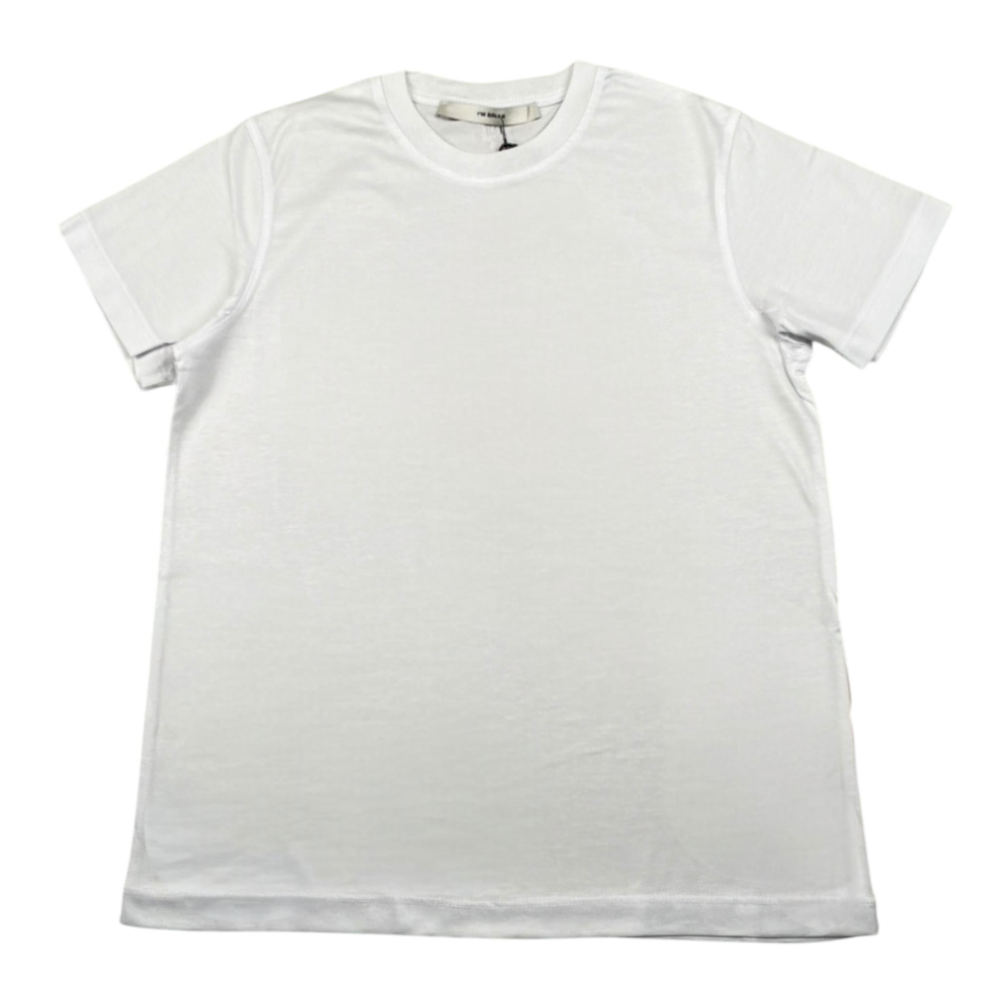 I'M Brian T-Shirt Girocollo Tinta Unita con Logo per Bambino TS3345J BIANCO I'M BRIAN 