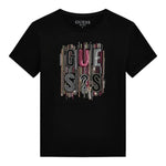 Guess T-Shirt Girocollo Tinta Unita con Paillettes per Bambina J5RI19KAPO0 NERO GUESS 