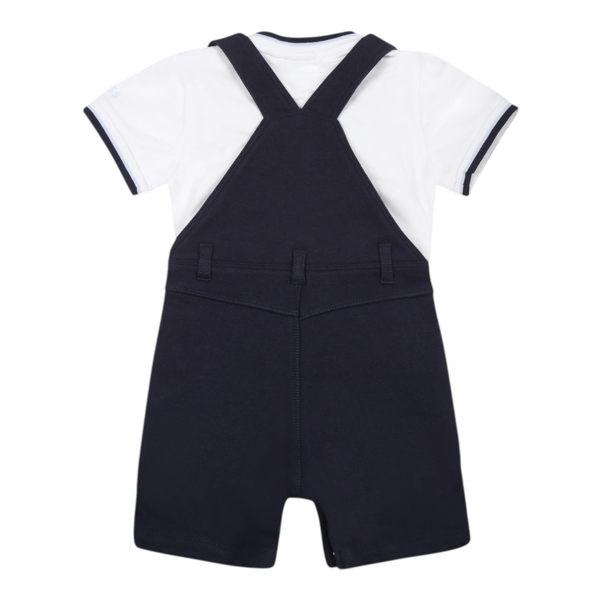 Boss Completo 2 Pezzi T-Shirt-Salopette per Neonato J52210 BLU BOSS 