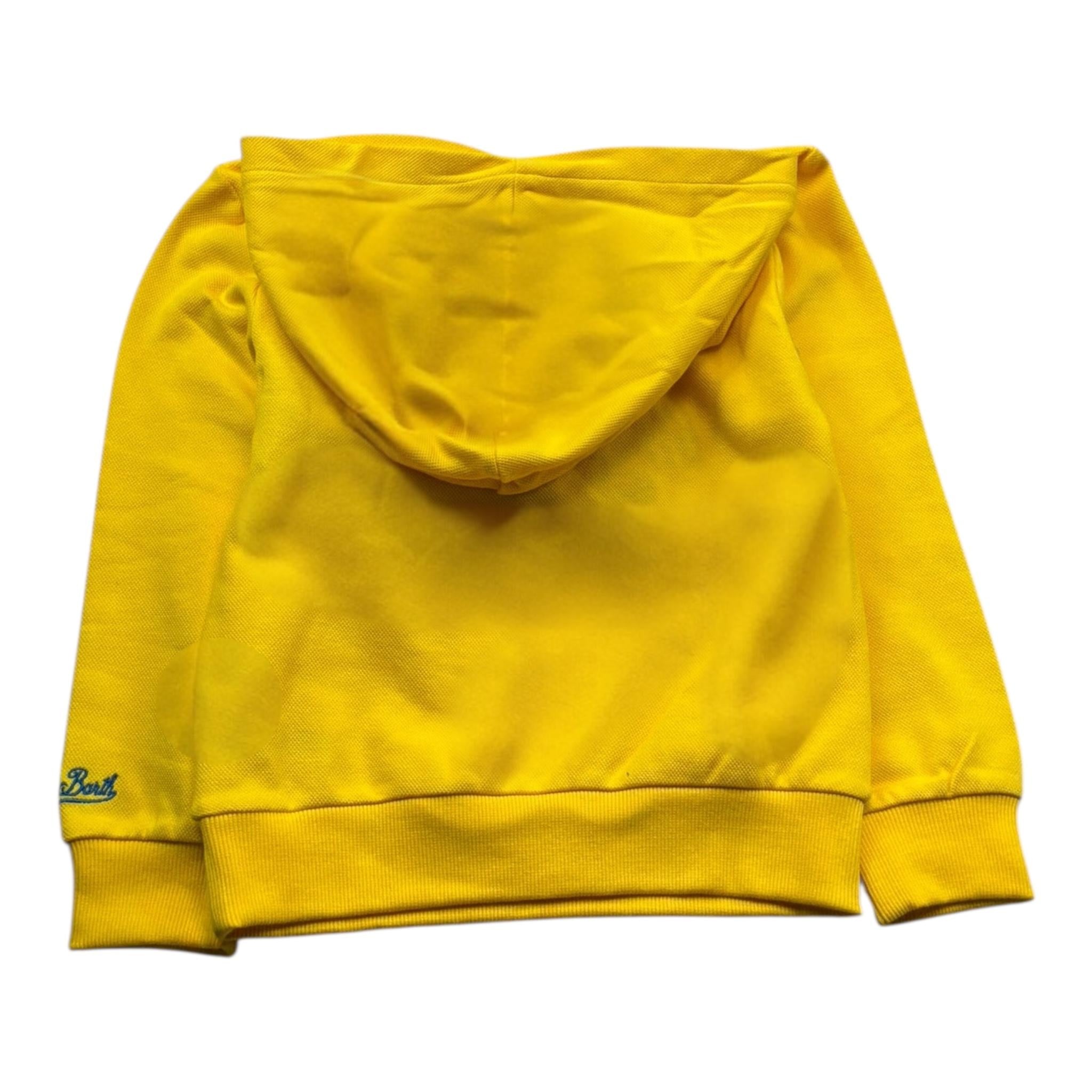Saint Barth Felpa Tinta Unita con Stampa E Cappuccio per Bambino 01123L GIALLO SAINT BARTH 