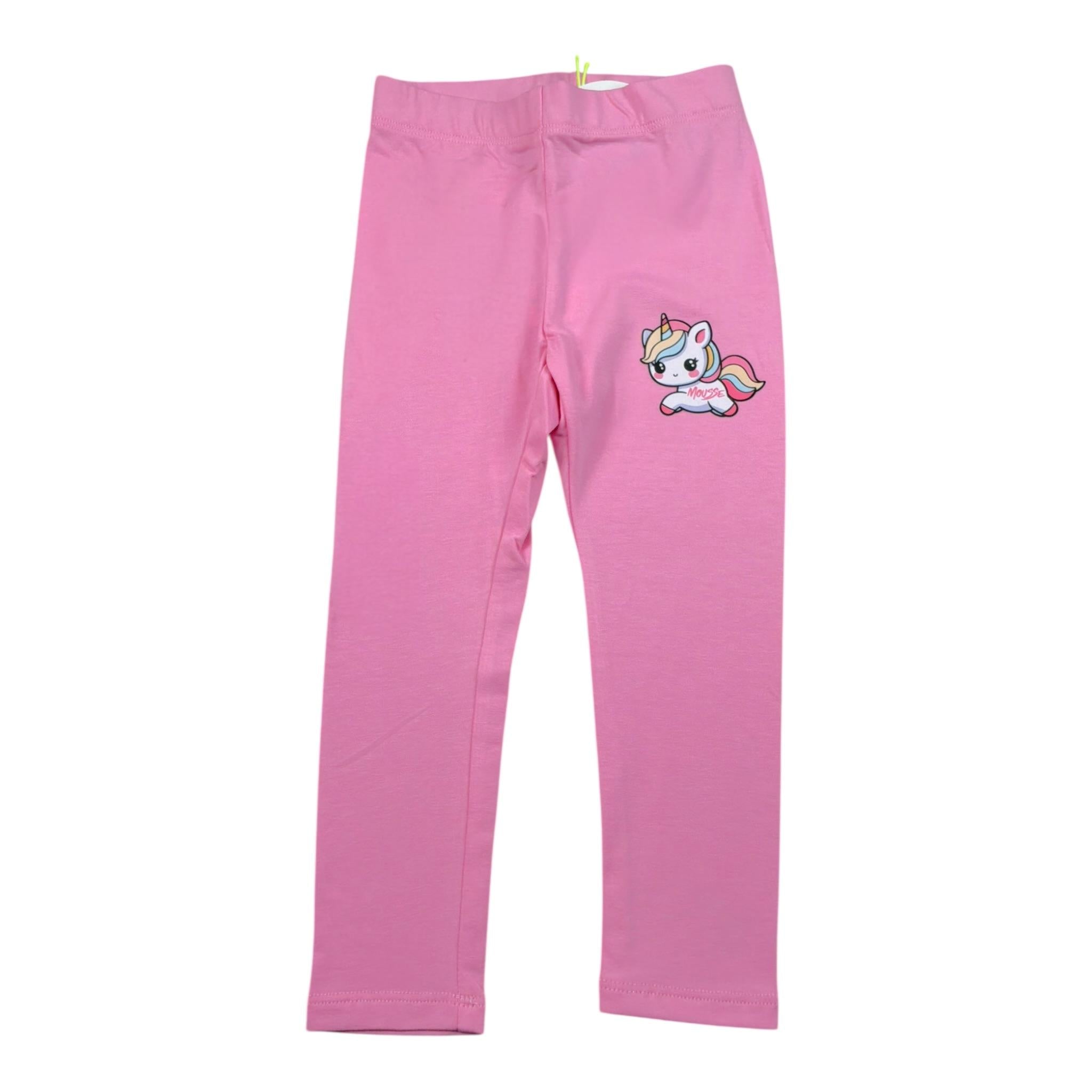 Mousse Leggins Tinta Unita con Stampa per Bambina UNILEOPINKL ROSA MOUSSE 