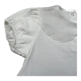 M+E' T-Shirt Tinta Unita con Colletto per Bambina UE1773X BIANCO M+E' 