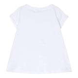 Monnalisa T-Shirt Girocollo Tinta Unita con Stampa per Bambina 11A600 BIANCO MONNALISA 