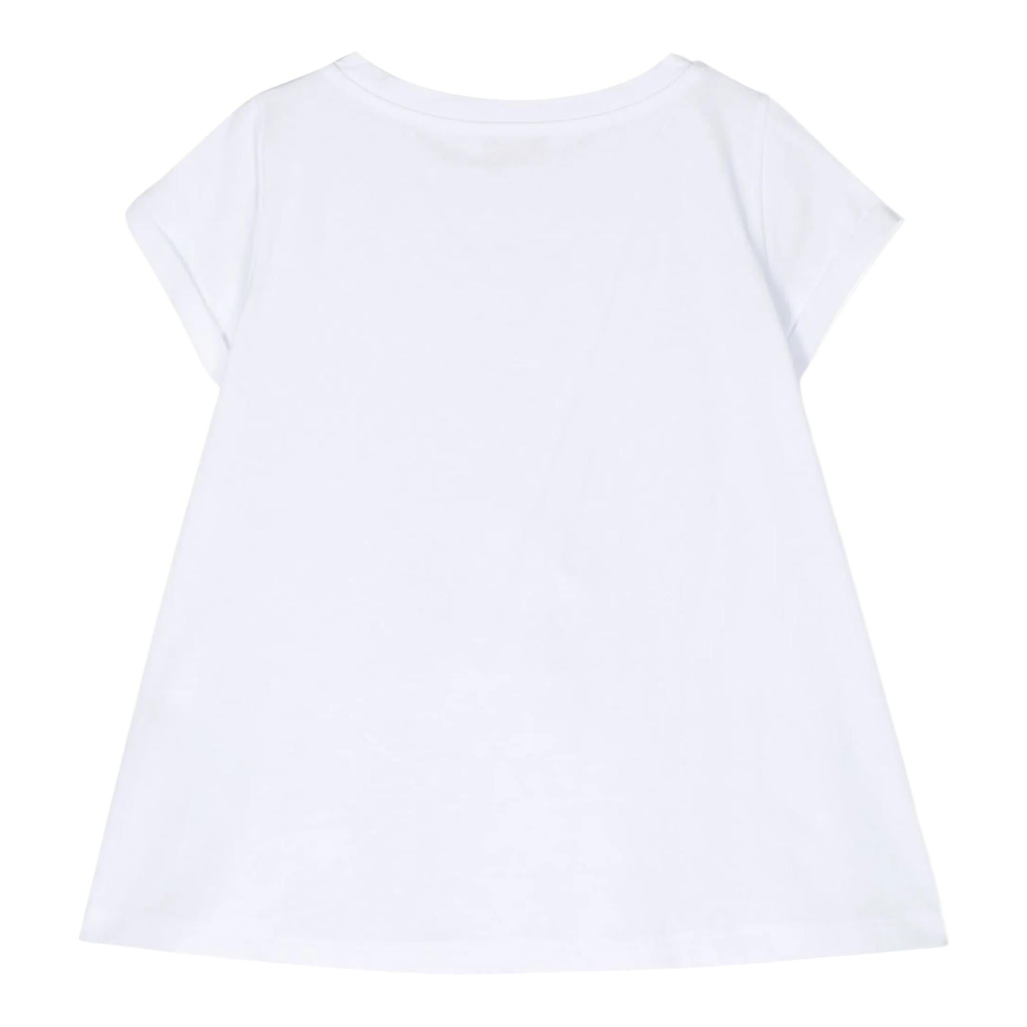 Monnalisa T-Shirt Girocollo Tinta Unita con Stampa per Bambina 11A600 BIANCO MONNALISA 