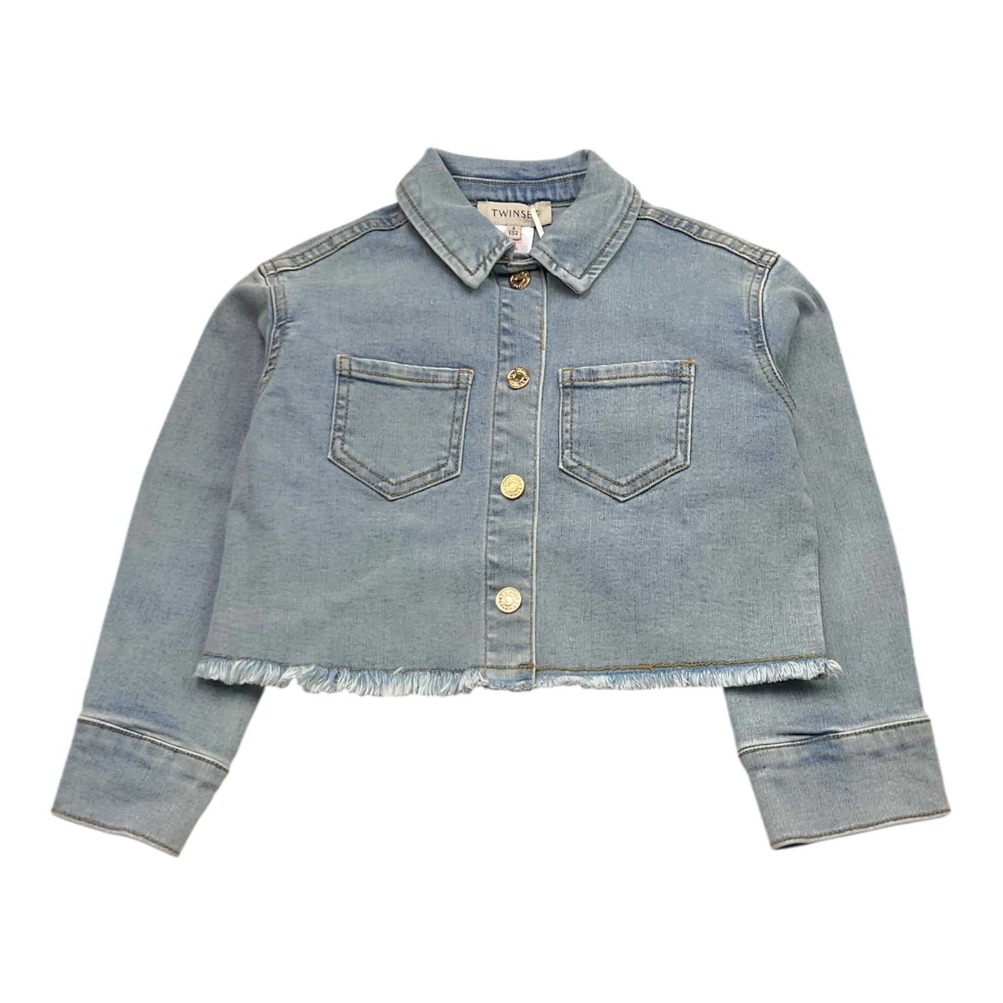 Twinset Giubbino In Denim Tinta Unita per Bambina 251GJ2512 AZZURRO TWINSET 