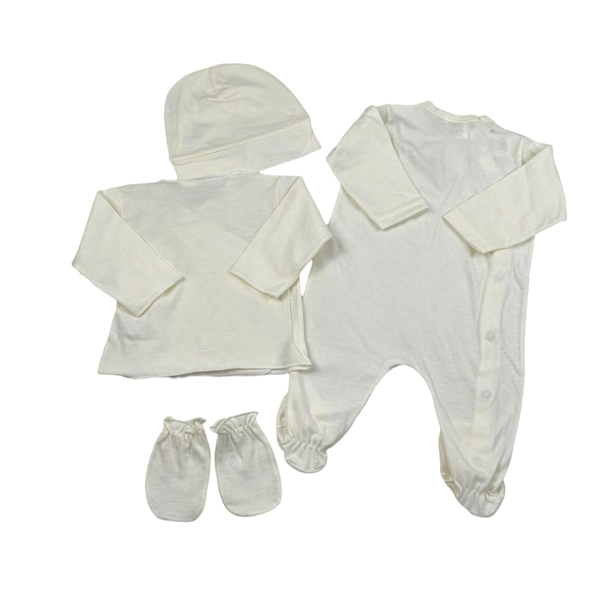 Babyvip Completo 4 Pezzi Tutina-Camicia Della Fortuna-Cappello-Calzini per Neonato T7264 BEIGE BABYVIP 