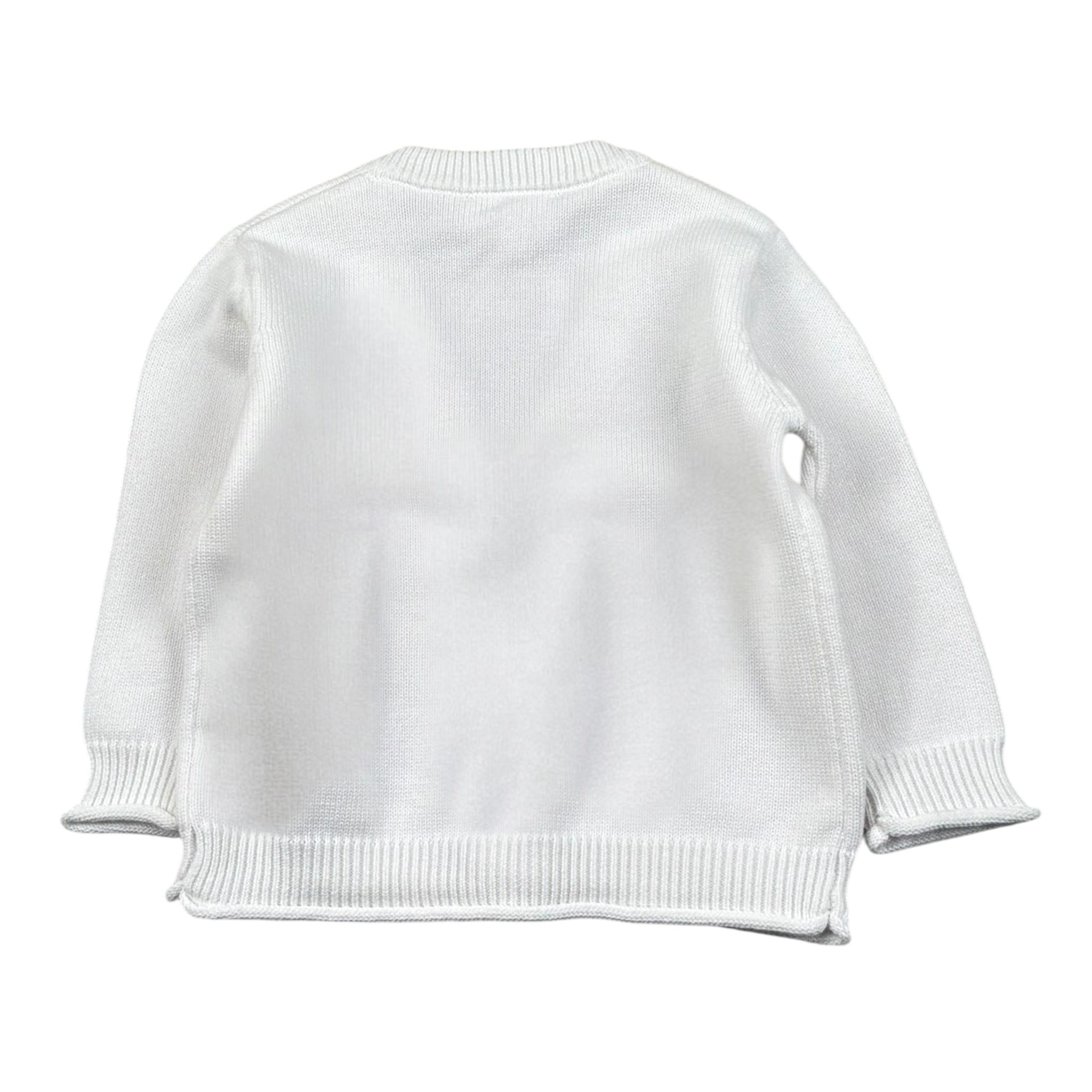 Lalalu' Cardigan tinta unita con Logo Bianco per Neonata MGL1P BIANCO LALALU' 