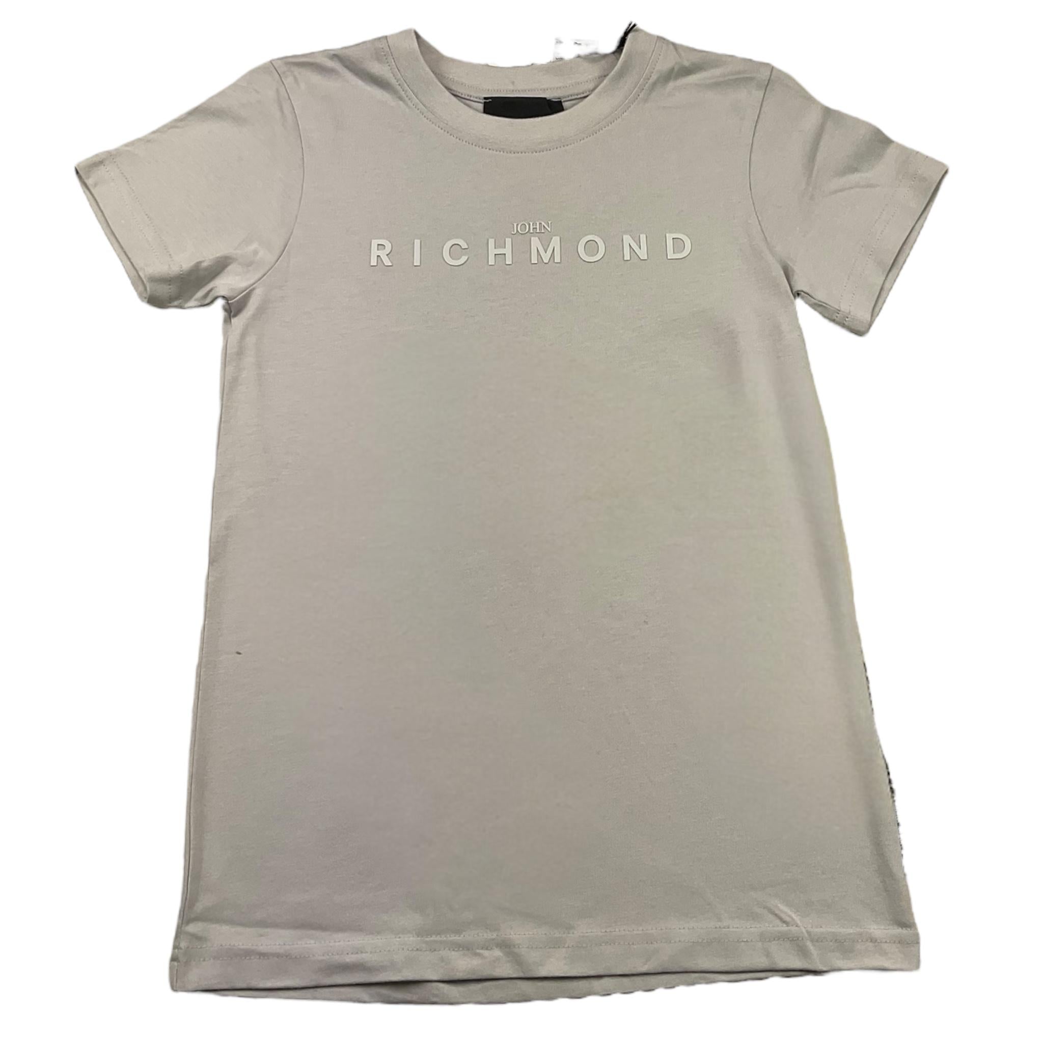 JOHN RICHMOND t-shirt girocollo tinta unita con stampa logo Grigio per Bambino RBA25009TS GRIGIO JOHN RICHMOND 