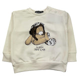 NEVER TOO felpa chiusa girocollo tinta unita Panna per Neonato NT2184N PANNA NEVER TOO 