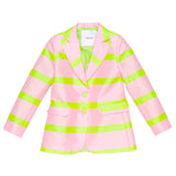 Lu Lu By Miss Grant Giacca Bicolore Fantasia A Righe Rosa/Verde Per Bambina