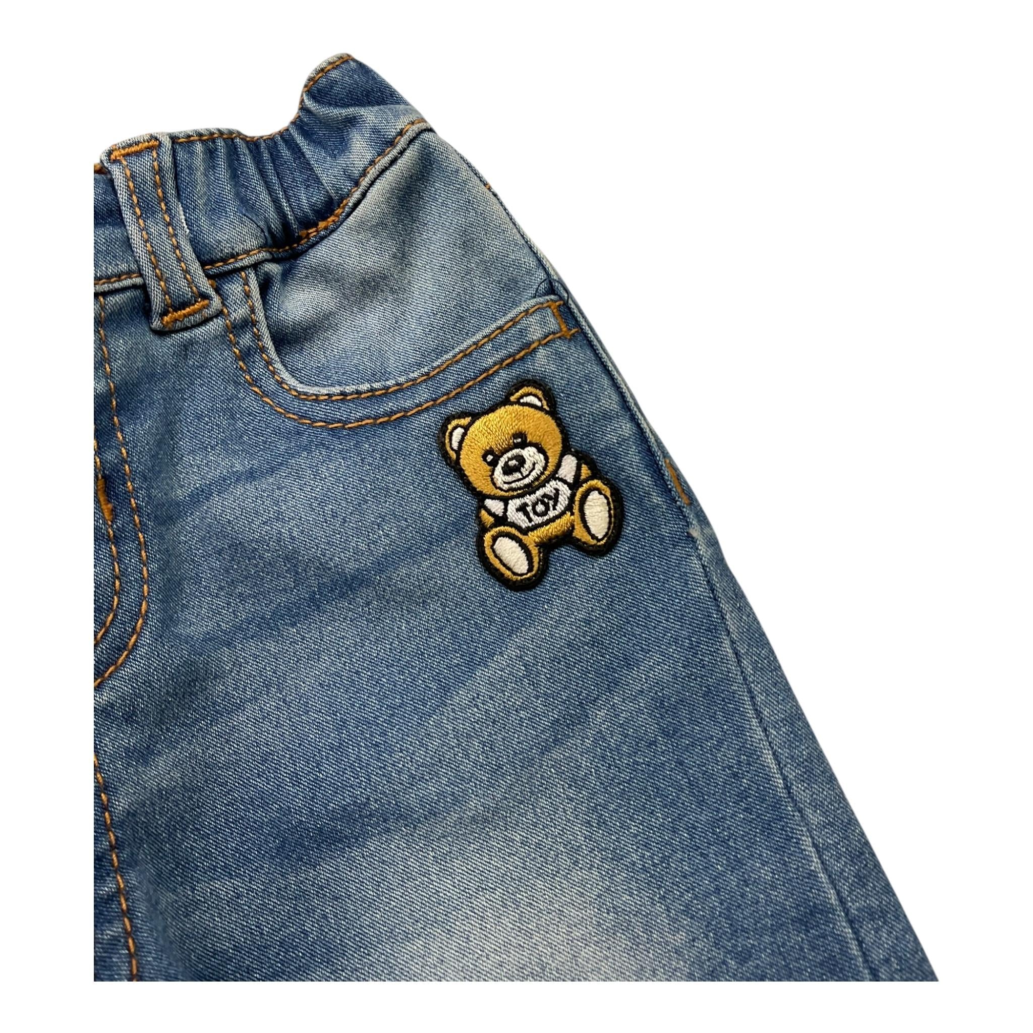 Moschino Jeans Tinta Unita con Elastico In Vita per Bambino MUP05FJ BLU MOSCHINO 