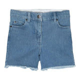 Stella Mccartney Short In Denim Tinta Unita Con Girovita Regolabile Blu Per Bambina