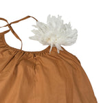 Liu Jo Abito Bretelline tinta unita con Applicazione Cammello per Bambina GA3186 CAMMELLO LIU JO 